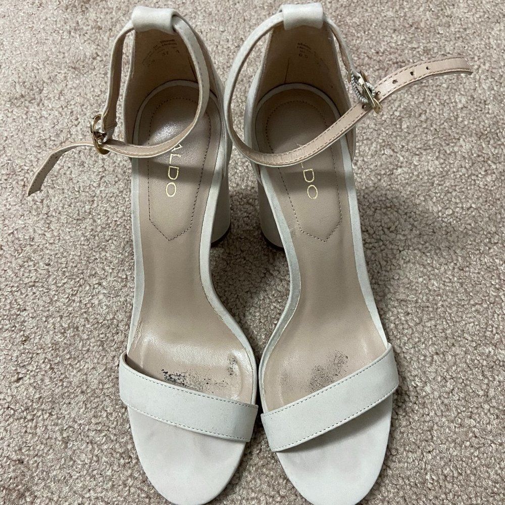 Aldo Light Gray Block Heels